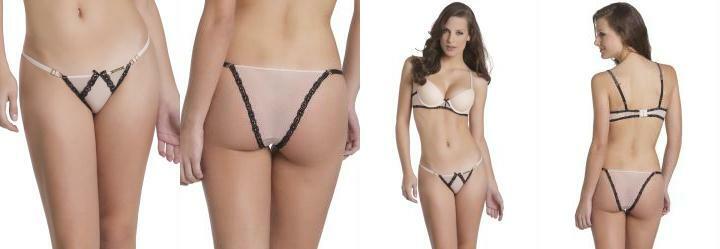 String Rosa Cha Base com Recorte e Renda