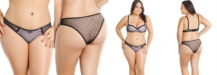 Calcinha em Tule Preto/Rosa