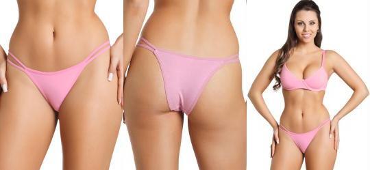 Calcinha com Tiras Duplas Rosa
