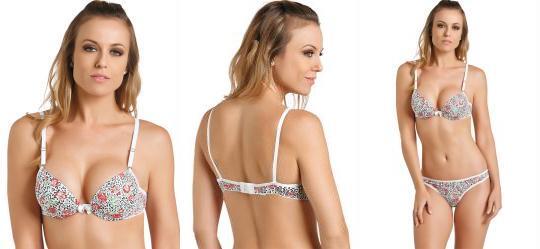 Sutiã Floral e Onça Branco Sutiã Floral e Onça Branco