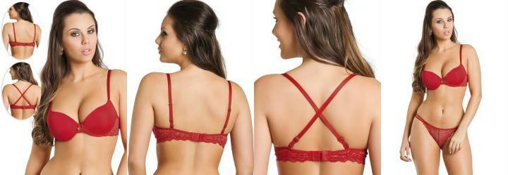 Sutiã com Bojo e Renda nas Laterais Vermelho Sutiã com Bojo e Renda nas Laterais Vermelho