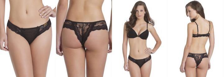 Calcinha Rosa Cha Preto Tecido Jacquard e Renda