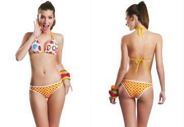Conjunto Praia Capricho Branco/Amarelo